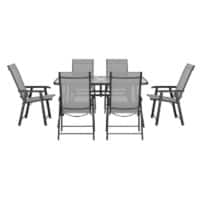 Living and Home Garden Furniture Set Fabric Black LG0540LG0541LG0542