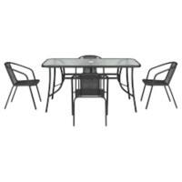 Living and Home Garden Furniture Set Plastic Black LG0540LG0792