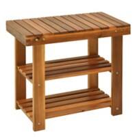 HOMCOM Acacia Wood 1 Seat Bench Teak 50 x 28 x 45 mm Shoe Storage