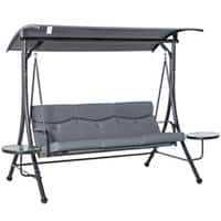 OutSunny Bench Steel, PL (Polyester), Cotton Grey 1,250 x 2,710 x 1,770 mm