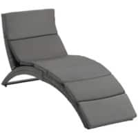 OutSunny Metal, PE (Polyethylene) rattan, PL (Polyester), Sponge Lounge Chair 862-059V70GY Grey