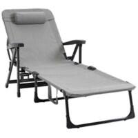 OutSunny Lounge Chair Aluminum, Steel, Sling Fabric 1,590 x 720 x 940 mm Light Grey