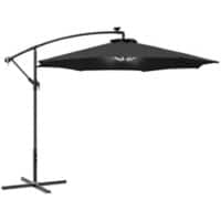 OutSunny Parasol Steel, Aluminum, PL (Polyester) Cloth Black