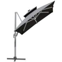 OutSunny Parasol Aluminium, Steel, PL (Polyester) Grey