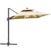 OutSunny Parasol Aluminium, Steel, PL (Polyester) Khaki