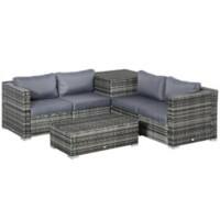 OutSunny Sofa 700 x 700 x 660 mm PE (Polyethylene) rattan, steel Grey