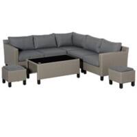 OutSunny Sofa 600 x 1,100 x 480 mm Aluminium, PE (Polyethylene) rattan, PL (Polyester) Grey