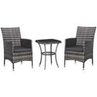 OutSunny Table and Chairs set PE Rattan, Polyester,Steel 863-033LG