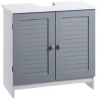 kleankin Bathroom Cabinet MDF (Medium-Density Fibreboard) Grey, White 60 x 30 x 60 cm