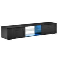 HOMCOM TV Stand MDF (Medium-Density Fibreboard), Particle Board Black 160 x 35 x 30 cm