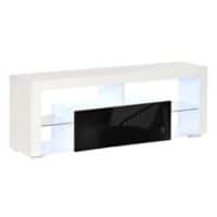 HOMCOM TV Stand Particle Board Black and White 140 x 35 x 52 cm