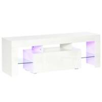 HOMCOM TV Stand MDF (Medium-Density Fibreboard), Particle Board White 130 x 35 x 45 cm