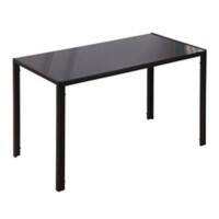 HOMCOM Dining Table Steel, Tempered Glass 4 Seat