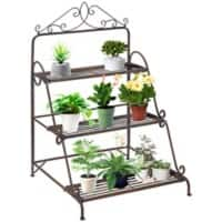 OutSunny Storage Rack Metal 59.5 (W) x 60.5 (D) x 95.5 (H) cm Brown