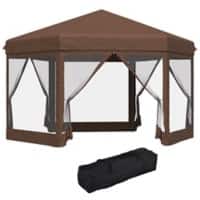 OutSunny Gazebo 3.4 x 3.4 x 2.7 m Brown