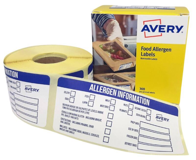 Avery Allergen Labels 50 x 80 mm White Pack of 300