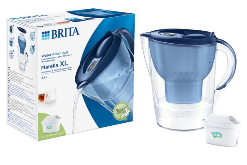 BRITA Marella XL Water Filter Jug 3.5 L Blue including MAXTRA PRO All-in-1 cartridge