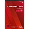 Viking Refill Pad Glued A4+ Ruled Paper Soft Cover Red 160 Pages Pack of 5