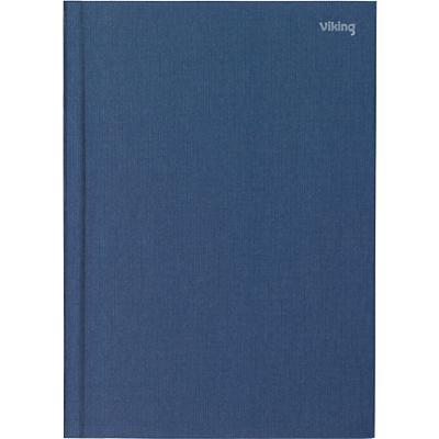 Viking Notebook A5 Ruled Casebound Side Bound Paper Hardback Navy Blue 160 Pages