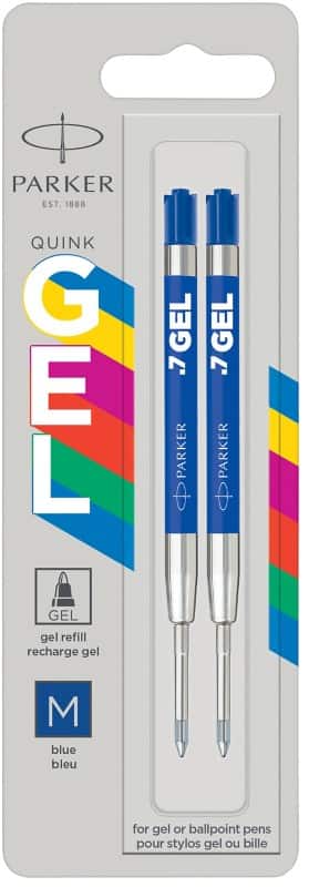 Parker S-Gel Pen Refill Ballpoint Fine Blue Pack of 2