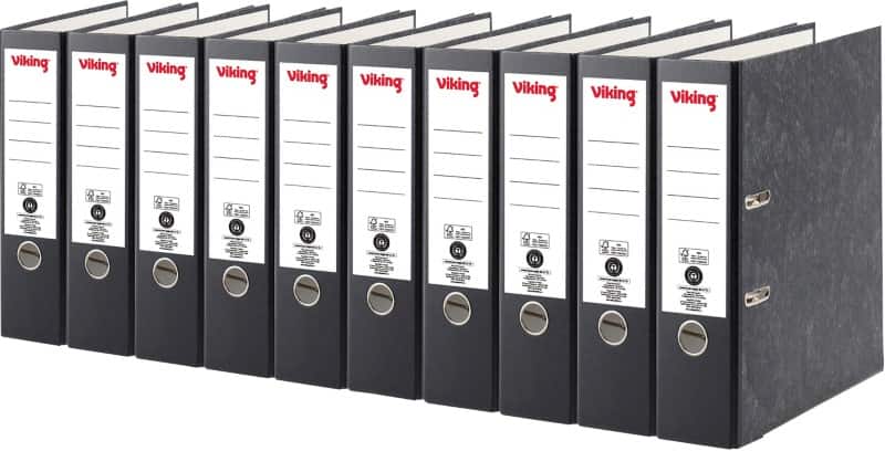 10-Pack A4 Black Lever Arch Files, 80mm, 2 Rings