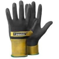 TEGERA Infinity Non-Disposable Precision Gloves Nitrile, Nylon Size 7 Black, Yellow 6 Pairs