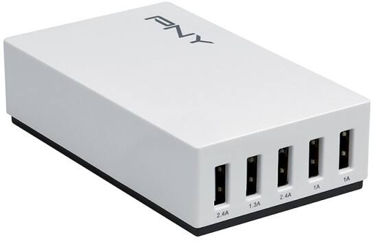 Pny Multi-USB Charger P-AC-5UF-WUK01RB White
