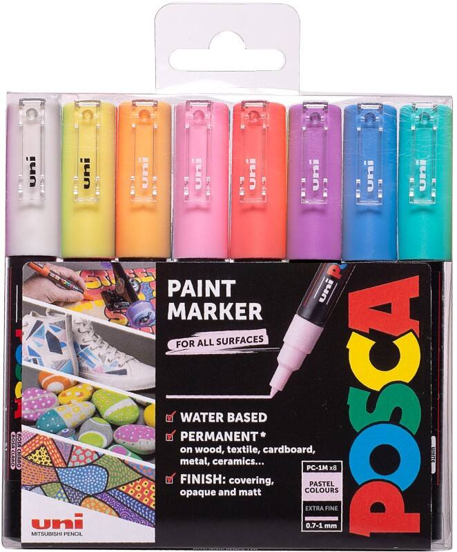 POSCA 238212173 Permanent Paint Marker Assorted Fine Bullet  - 0.7 mm Pack of 8