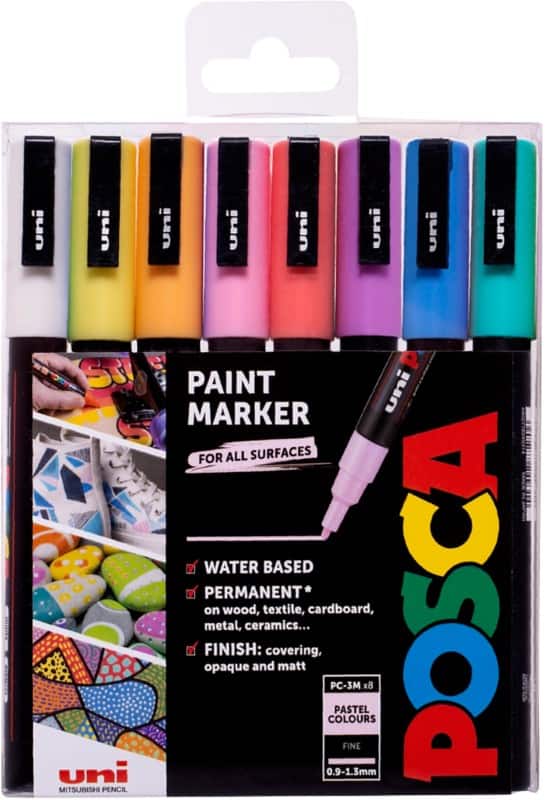 POSCA 238212174 Permanent Paint Marker Assorted Medium Bullet 0.9 - 1.3 mm Pack of 8