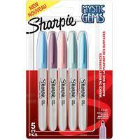 Sharpie Mystic Gems 2157670 Permanent Marker Fine Bullet 1 mm Assorted Not Refillable Pack of 5