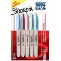 Sharpie Mystic Gems 2157670 Permanent Marker Fine Bullet 1 mm Assorted Not Refillable Pack of 5