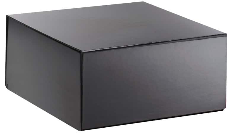 RAJA Gift Box Cardboard 225 (W) x 105 (D) x 225 (H) mm Black Pack of 10