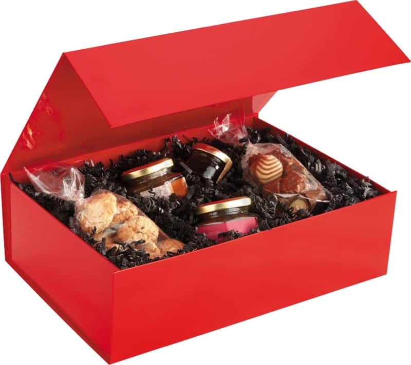 RAJA Gift Box Cardboard 230 (W) x 100 (D) x 330 (H) mm Red Pack of 10