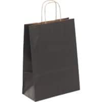 RAJA Carrier Bag Kraft Paper Black 100 gsm 41 x 12 x 36 cm Pack of 50