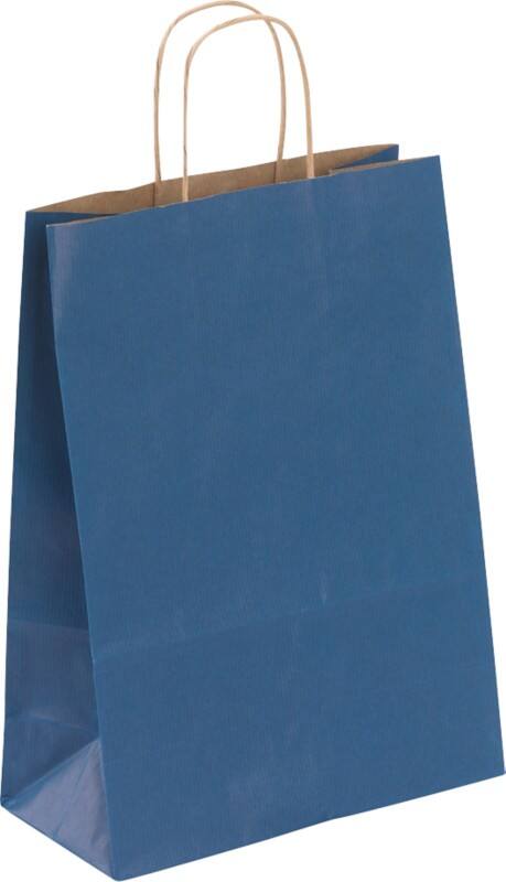 Raja carrier bag kraft paper blue 100 gsm 29 x 10 x 22 cm pack of 50