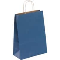 RAJA Carrier Bag Kraft Paper Blue 100 gsm 29 x 10 x 22 cm Pack of 50