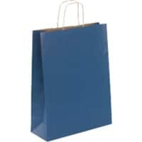 RAJA Carrier Bag Kraft Paper Blue 100 gsm 41 x 12 x 36 cm Pack of 50