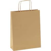 RAJA Carrier Bag Kraft Paper Brown 110 gsm 40 x 12 x 30 cm Pack of 100