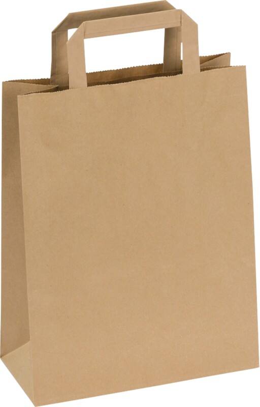 Raja carrier bag paper brown 80 gsm 29 x 10 x 22 cm pack of 250