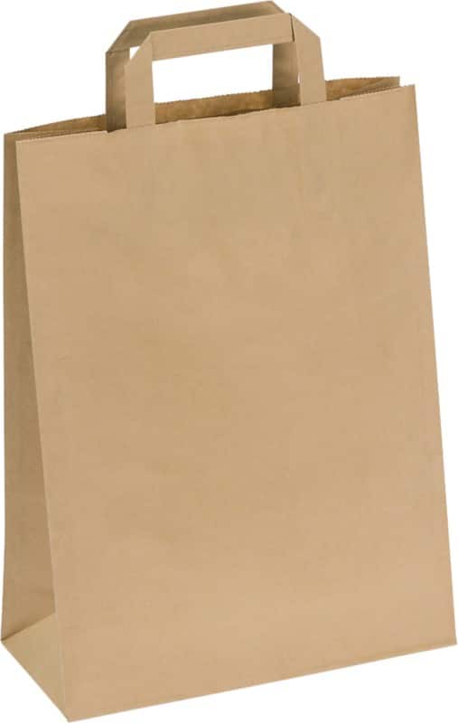 RAJA Carrier Bag Paper Brown 90 gsm 37 x 12 x 27 cm Pack of 250