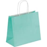 RAJA Carrier Bag Paper Sea Green 100 gsm 21 x 11 x 24 cm Pack of 50