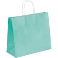 RAJA Carrier Bag Paper Sea Green 100 gsm 28 x 13 x 32 cm Pack of 50