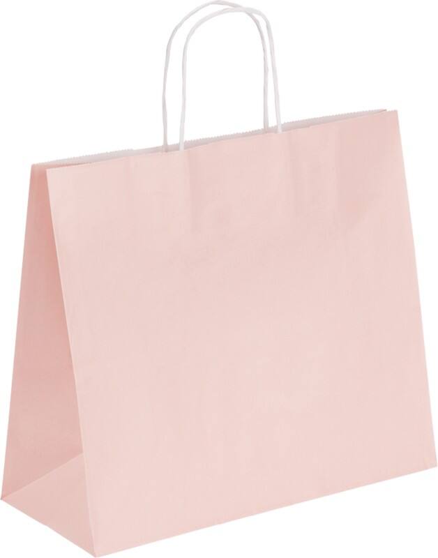 RAJA Carrier Bag Paper Pink 100 gsm 28 x 13 x 32 cm Pack of 50