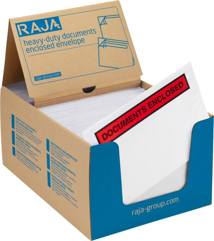 RAJA DL Self Seal Document Enclosed Envelopes DL Transparent 12.2 (W) x 22.5 (H) cm Pack of 1000