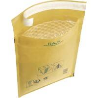 RAJA Padded Envelopes Gold Plain Kraft Paper, PE (Polyethylene) 165 (W) x 175 (H) mm Peel and Seal 75 gsm Recycled 50% Pack of 100