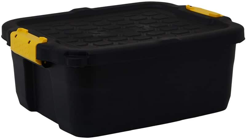 BiGDUG Plastic Storage Box Black, Yellow Pack of 10