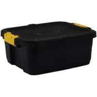 BiGDUG Storage Box 24 L Black, Yellow Plastic Pack of 10