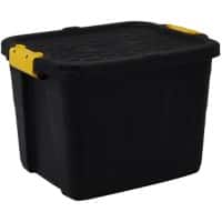 BiGDUG Storage Box 42 L Black, Yellow Plastic 40 x 50 x 35 cm Pack of 10
