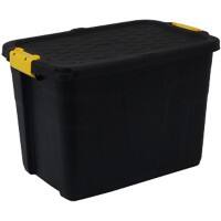 BiGDUG Storage Box 60 L Black, Yellow Plastic Pack of 10