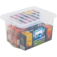 BiGDUG Storage Box 25 L Transparent, Blue Plastic Pack of 10